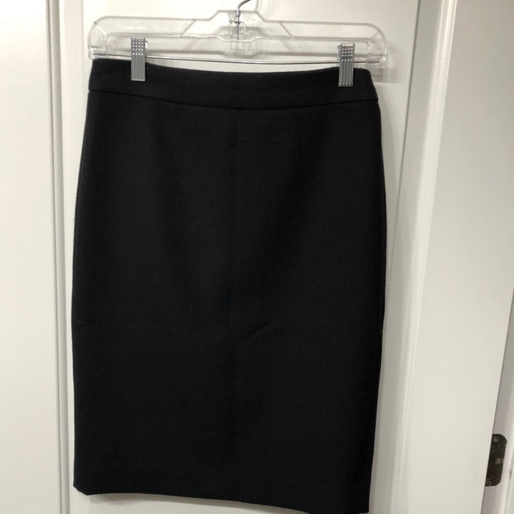 J. Crew Wool pencil skirt size 0, black
